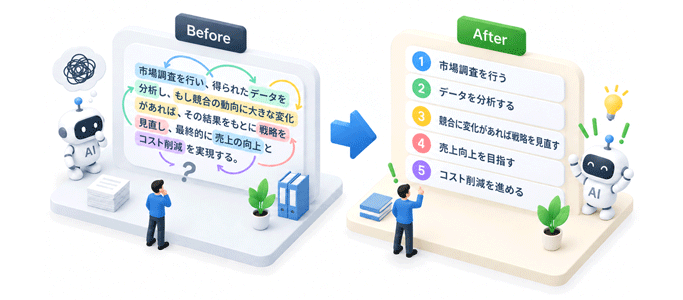 AIっぽく見える要素③ 1文に情報を詰め込みすぎる